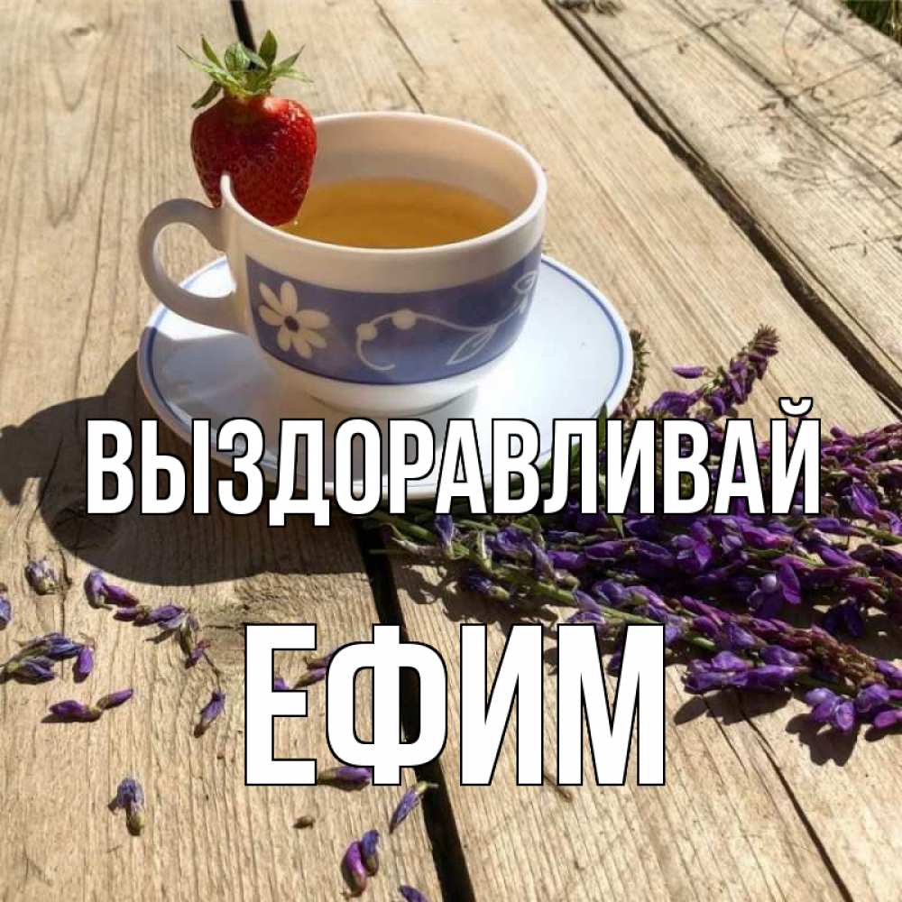 Открытка на каждый день с именем, Ефим Выздоравливай чай Прикольная открытка с пожеланием онлайн скачать бесплатно 