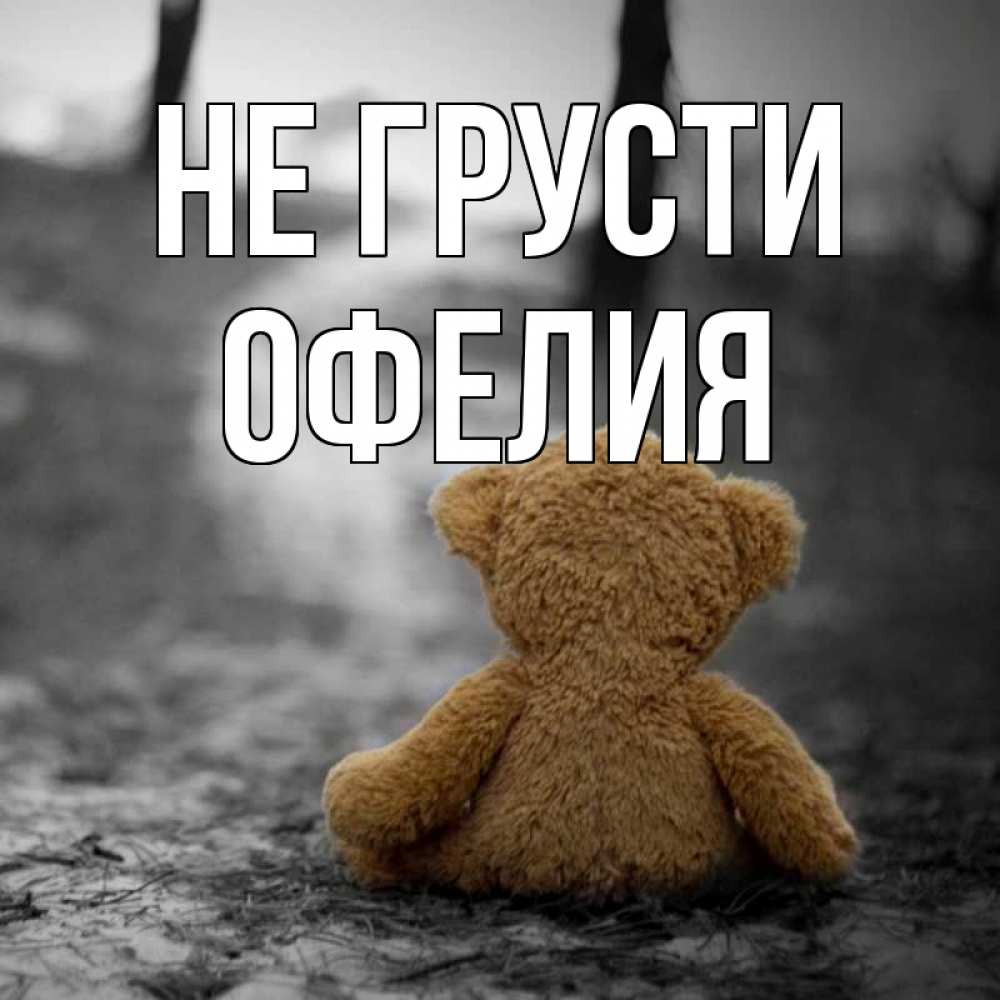 Открытка на каждый день с именем, Офелия Не грусти медведь со спин Прикольная открытка с пожеланием онлайн скачать бесплатно 