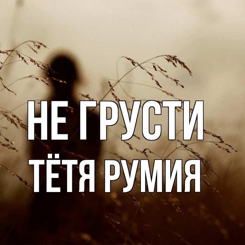 Открытка на каждый день с именем, Тётя-Румия Не грусти грусть Прикольная открытка с пожеланием онлайн скачать бесплатно 