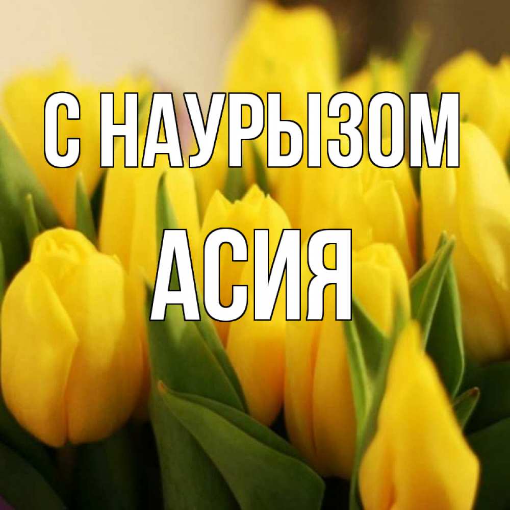 Открытка на каждый день с именем, Асия С наурызом цветы Прикольная открытка с пожеланием онлайн скачать бесплатно 
