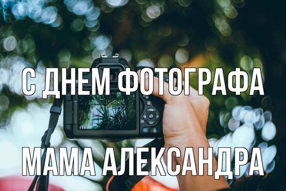Открытка на каждый день с именем, Мама-Александра С днем фотографа с днем фотографа Прикольная открытка с пожеланием онлайн скачать бесплатно 