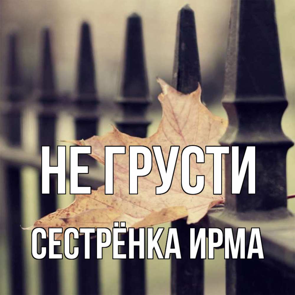 Открытка на каждый день с именем, Сестрёнка-Ирма Не грусти лист клена Прикольная открытка с пожеланием онлайн скачать бесплатно 
