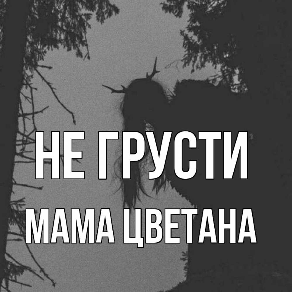 Открытка на каждый день с именем, Мама-Цветана Не грусти чудище лесное Прикольная открытка с пожеланием онлайн скачать бесплатно 