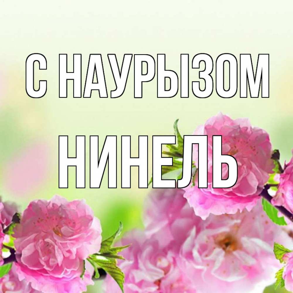 Открытка на каждый день с именем, Нинель С наурызом цветы Прикольная открытка с пожеланием онлайн скачать бесплатно 