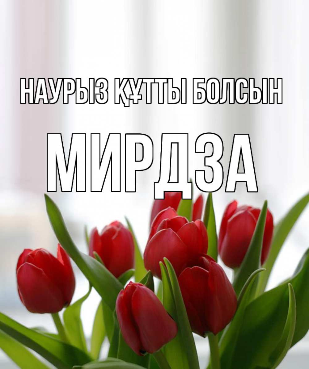 Открытка на каждый день с именем, Мирдза Наурыз құтты болсын полевые цветы Прикольная открытка с пожеланием онлайн скачать бесплатно 