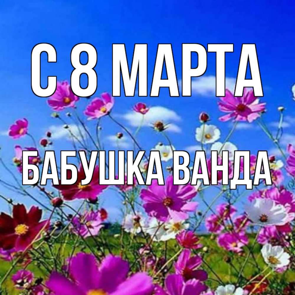 Открытка на каждый день с именем, Бабушка-Ванда С 8 МАРТА цветы Прикольная открытка с пожеланием онлайн скачать бесплатно 