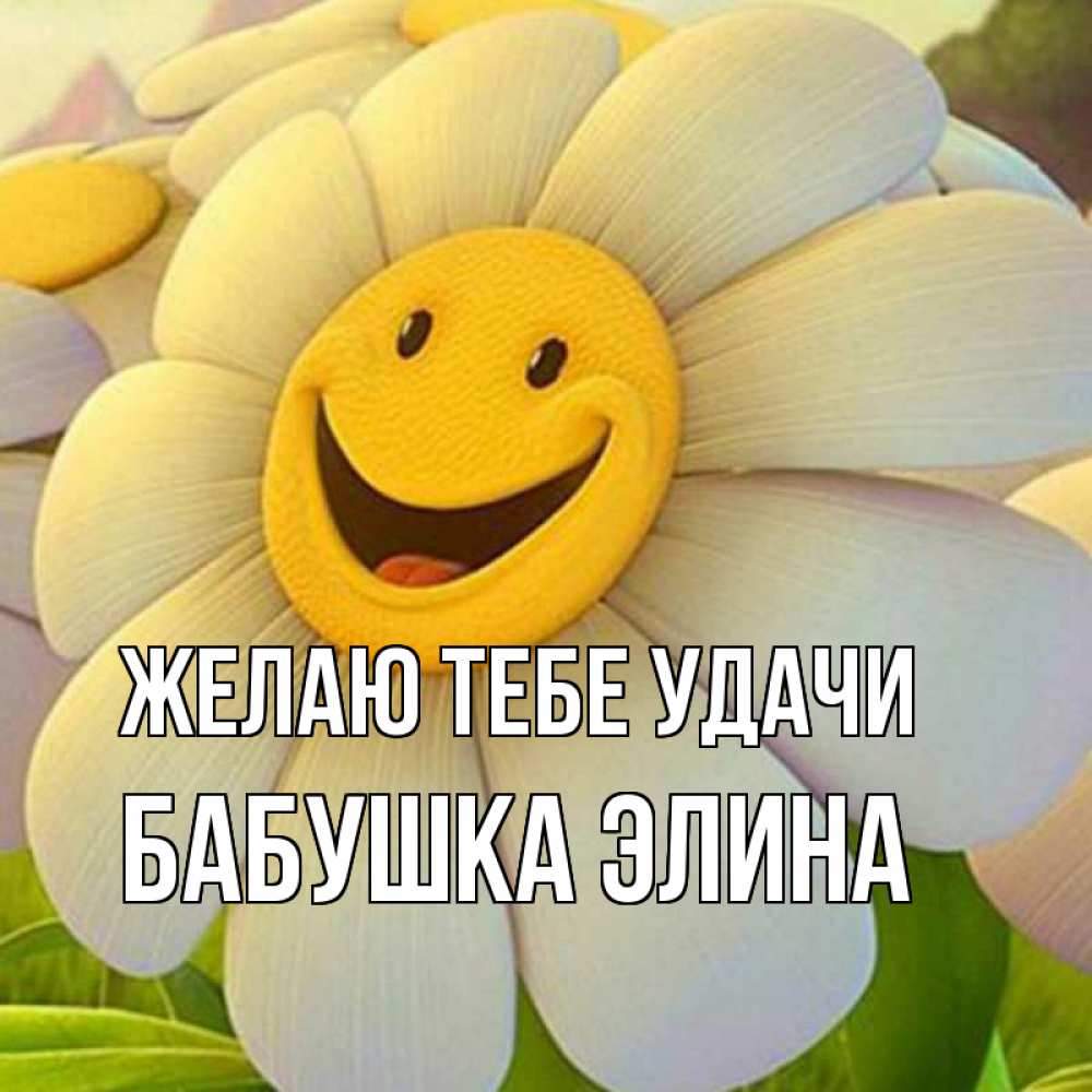 Открытка на каждый день с именем, Бабушка-Элина Желаю тебе удачи подписать открытку своим текстом Прикольная открытка с пожеланием онлайн скачать бесплатно 