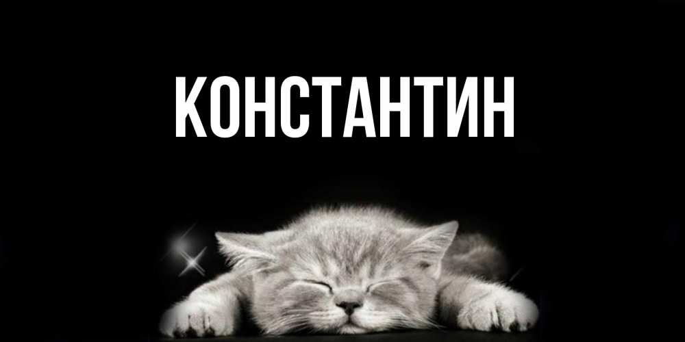 Открытка на каждый день с именем, Константин Главная спящий котик Прикольная открытка с пожеланием онлайн скачать бесплатно 