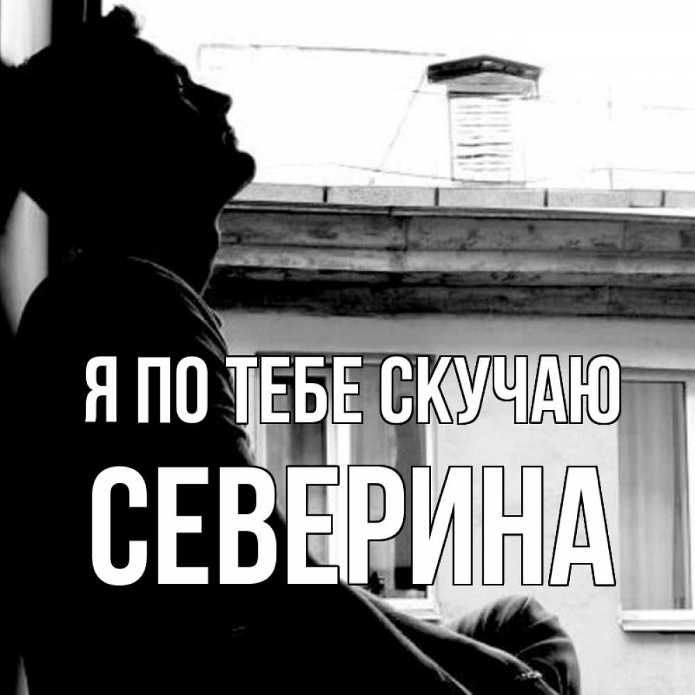 Открытка на каждый день с именем, Северина Я по тебе скучаю скучно ему Прикольная открытка с пожеланием онлайн скачать бесплатно 