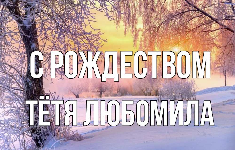 Открытка на каждый день с именем, Тётя-Любомила С рождеством рождество, лес, зима 1 Прикольная открытка с пожеланием онлайн скачать бесплатно 