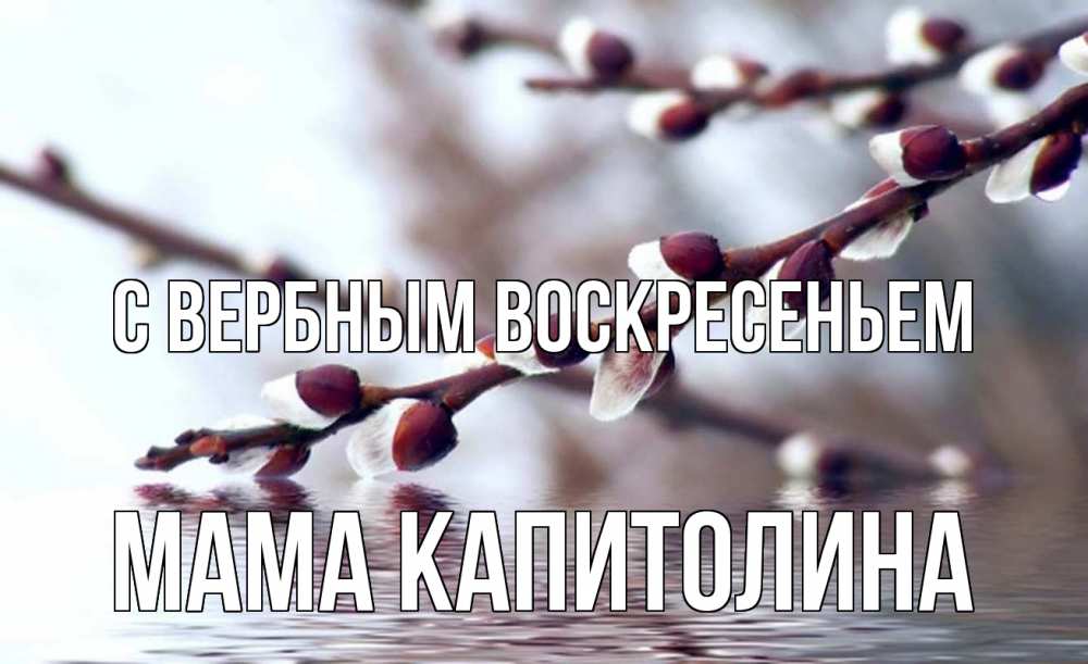 Открытка на каждый день с именем, Мама-Капитолина С вербным воскресеньем верба, ручей Прикольная открытка с пожеланием онлайн скачать бесплатно 