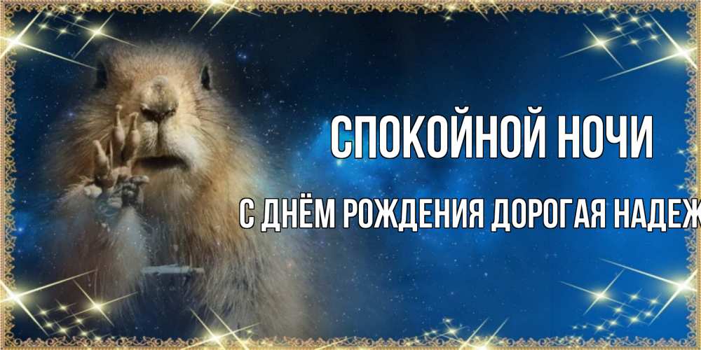 Картинка Спокойной ночи, С Днём Рождения, дорогая Надежда! 