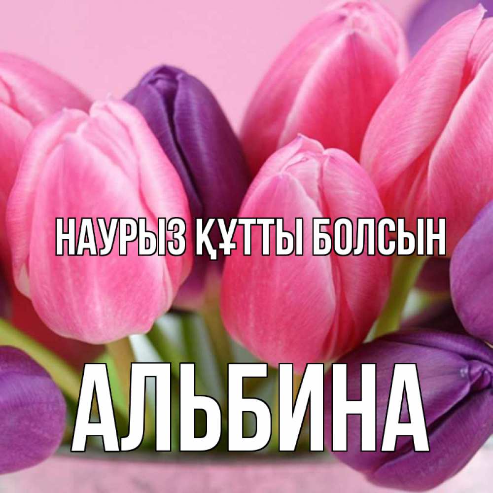Открытка на каждый день с именем, Альбина Наурыз құтты болсын маме 1 Прикольная открытка с пожеланием онлайн скачать бесплатно 