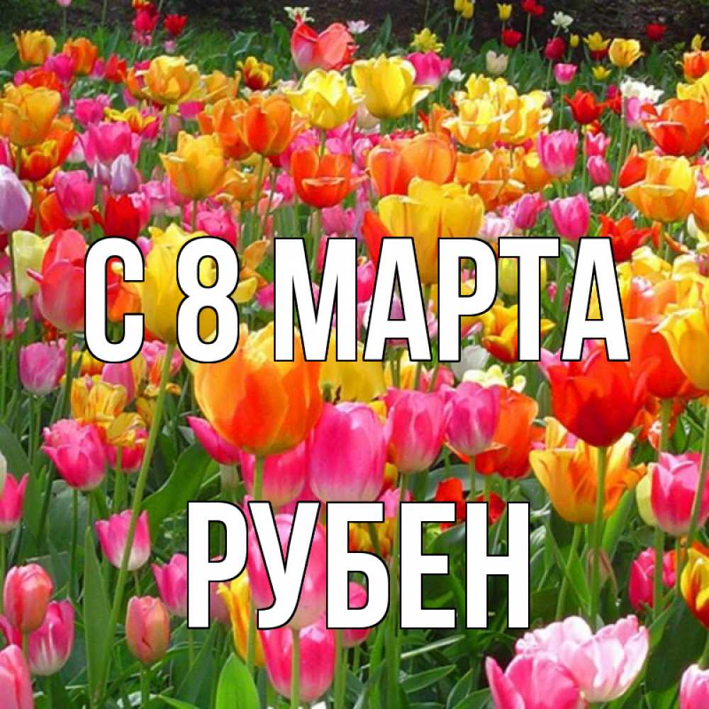 Открытка на каждый день с именем, Рубен С 8 МАРТА на международный женский день Прикольная открытка с пожеланием онлайн скачать бесплатно 