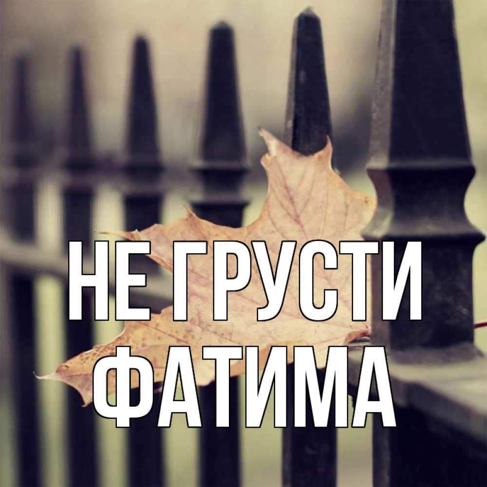 Открытка на каждый день с именем, Фатима Не грусти лист клена Прикольная открытка с пожеланием онлайн скачать бесплатно 