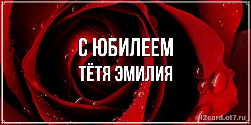Открытка на каждый день с именем, Тётя-Эмилия С юбилеем крупная бордовая роза Прикольная открытка с пожеланием онлайн скачать бесплатно 