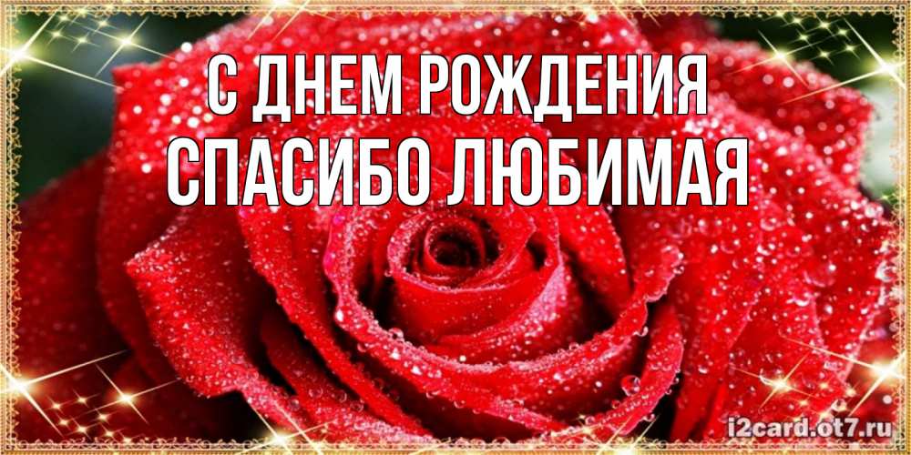 Картинка С днем рождения, Спасибо любимая