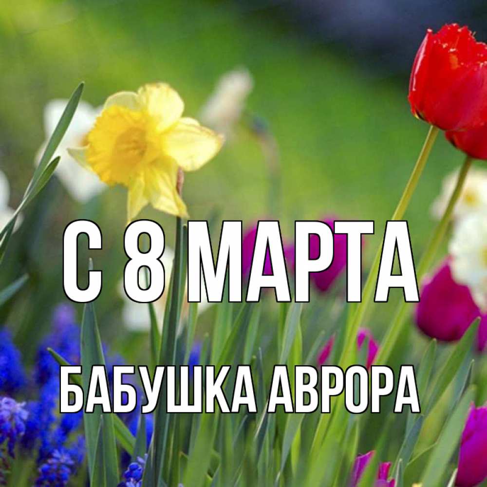 Открытка на каждый день с именем, Бабушка-Аврора С 8 МАРТА международный женский день 3 Прикольная открытка с пожеланием онлайн скачать бесплатно 