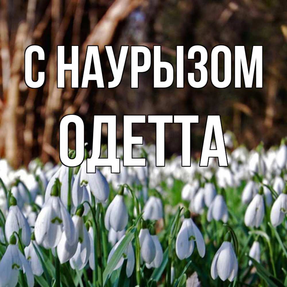 Открытка на каждый день с именем, Одетта С наурызом с подснежниками 1 Прикольная открытка с пожеланием онлайн скачать бесплатно 