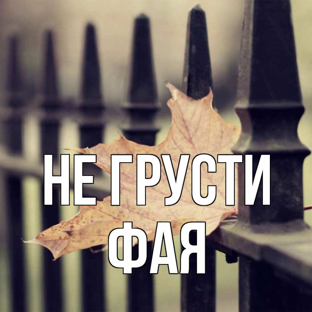 Открытка на каждый день с именем, Фая Не грусти лист клена Прикольная открытка с пожеланием онлайн скачать бесплатно 