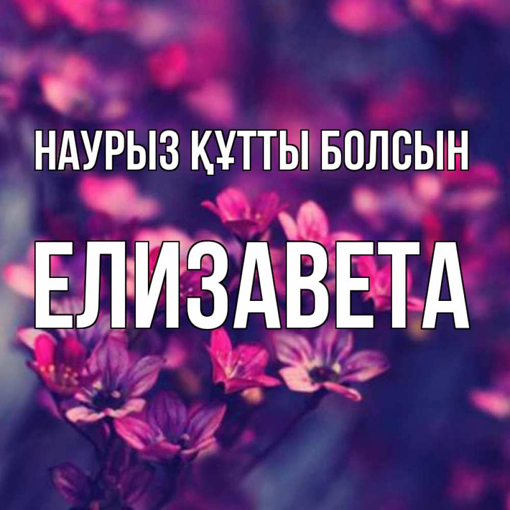 Открытка на каждый день с именем, Елизавета Наурыз құтты болсын небольшие цветы 1 Прикольная открытка с пожеланием онлайн скачать бесплатно 
