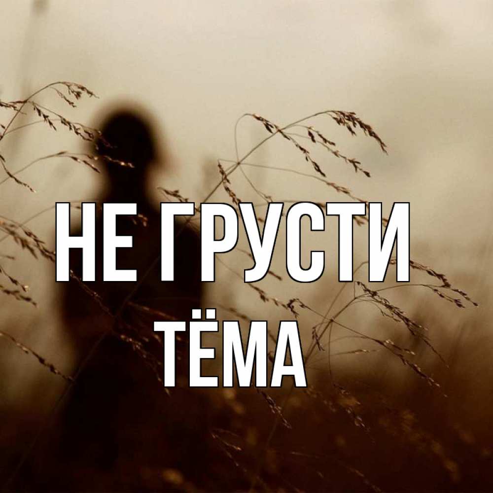 Открытка на каждый день с именем, Тёма Не грусти грусть Прикольная открытка с пожеланием онлайн скачать бесплатно 
