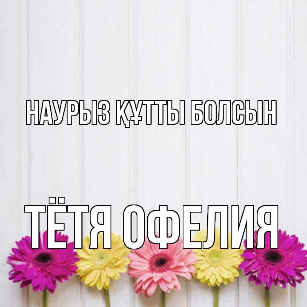 Открытка на каждый день с именем, Тётя-Офелия Наурыз құтты болсын женщинам 1 Прикольная открытка с пожеланием онлайн скачать бесплатно 