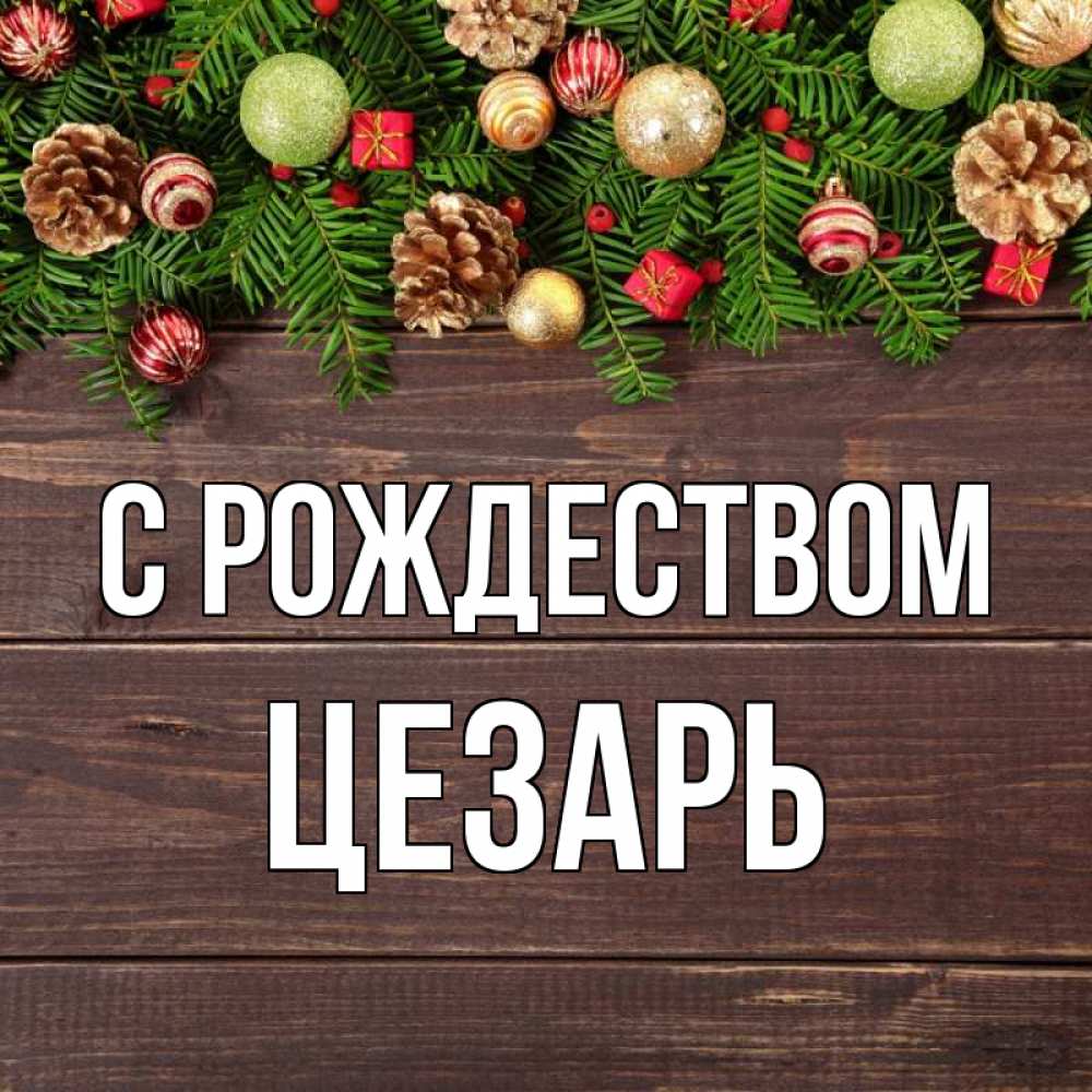 Открытка на каждый день с именем, Цезарь С рождеством с рождеством Прикольная открытка с пожеланием онлайн скачать бесплатно 