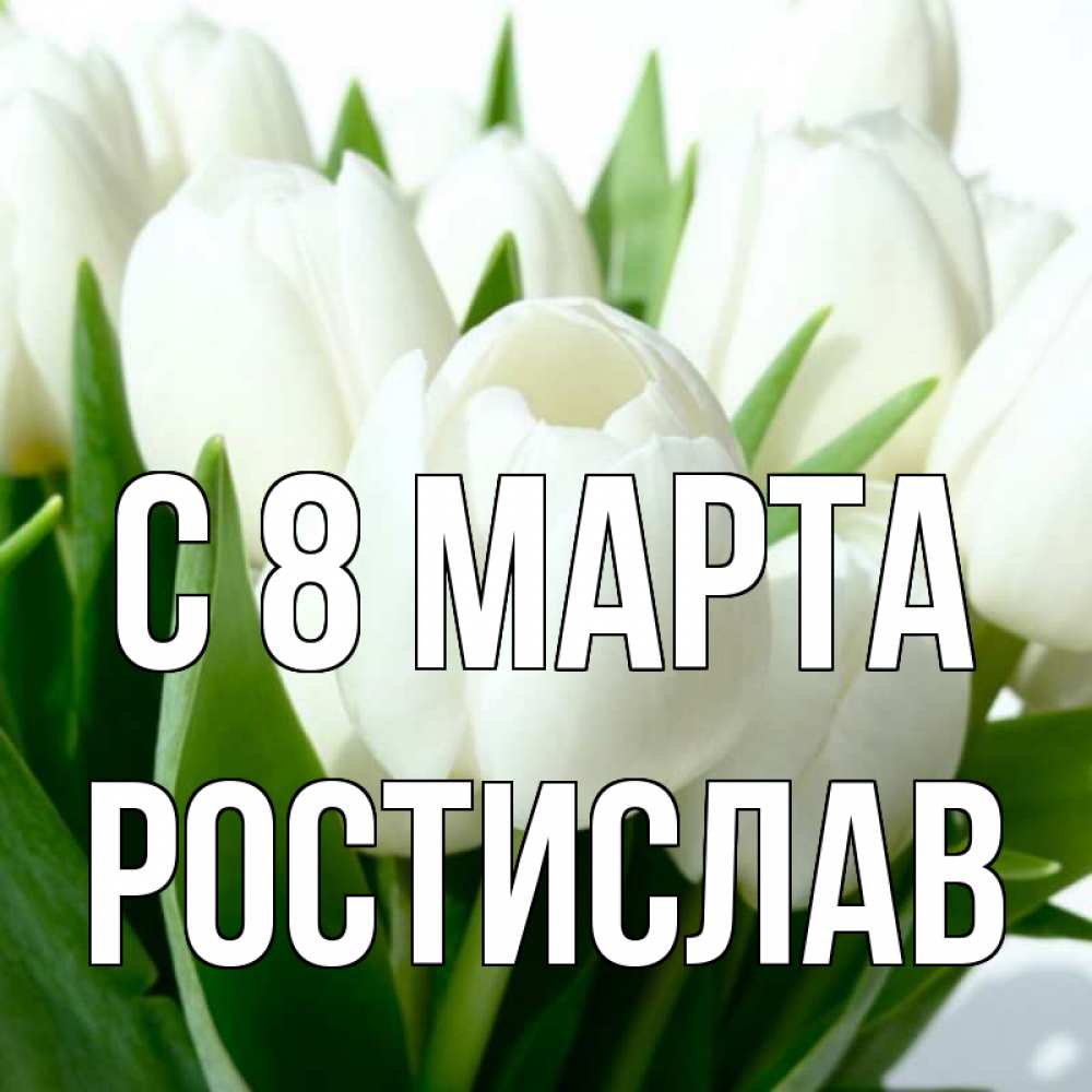 Открытка на каждый день с именем, Ростислав С 8 МАРТА цветы Прикольная открытка с пожеланием онлайн скачать бесплатно 