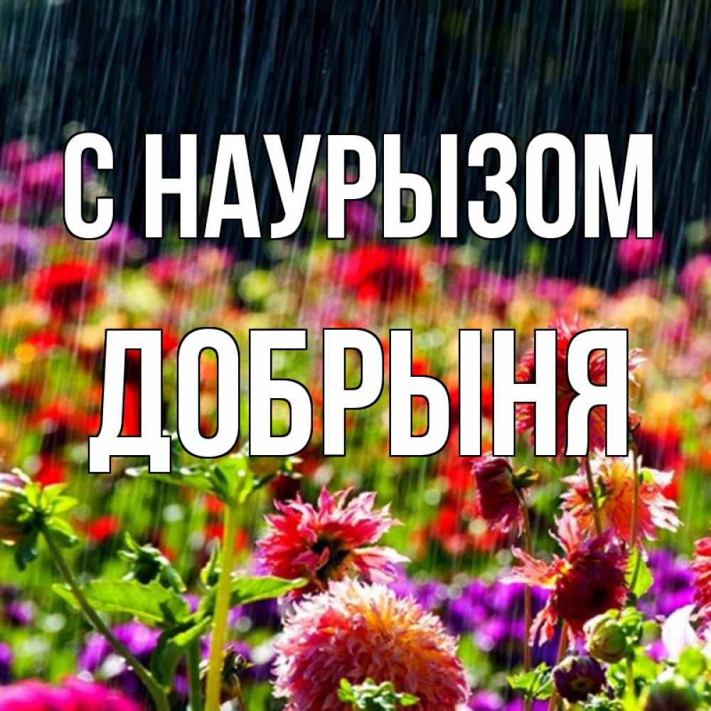 Открытка на каждый день с именем, Добрыня С наурызом цветы под дождиком к международному женскому дню Прикольная открытка с пожеланием онлайн скачать бесплатно 