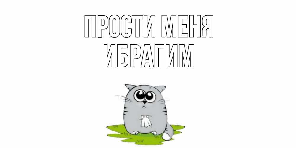 Открытка на каждый день с именем, Ибрагим Прости меня открытка с котиком просящим прощения Прикольная открытка с пожеланием онлайн скачать бесплатно 