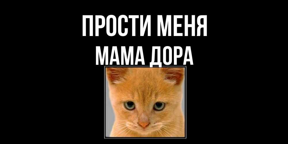 Открытка на каждый день с именем, Мама-Дора Прости меня рыжий грустный кот просит прощения Прикольная открытка с пожеланием онлайн скачать бесплатно 
