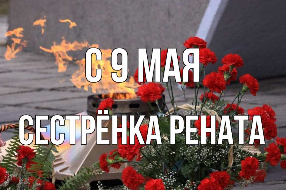 Открытка на каждый день с именем, Сестрёнка-Рената С 9 мая 9 мая Прикольная открытка с пожеланием онлайн скачать бесплатно 