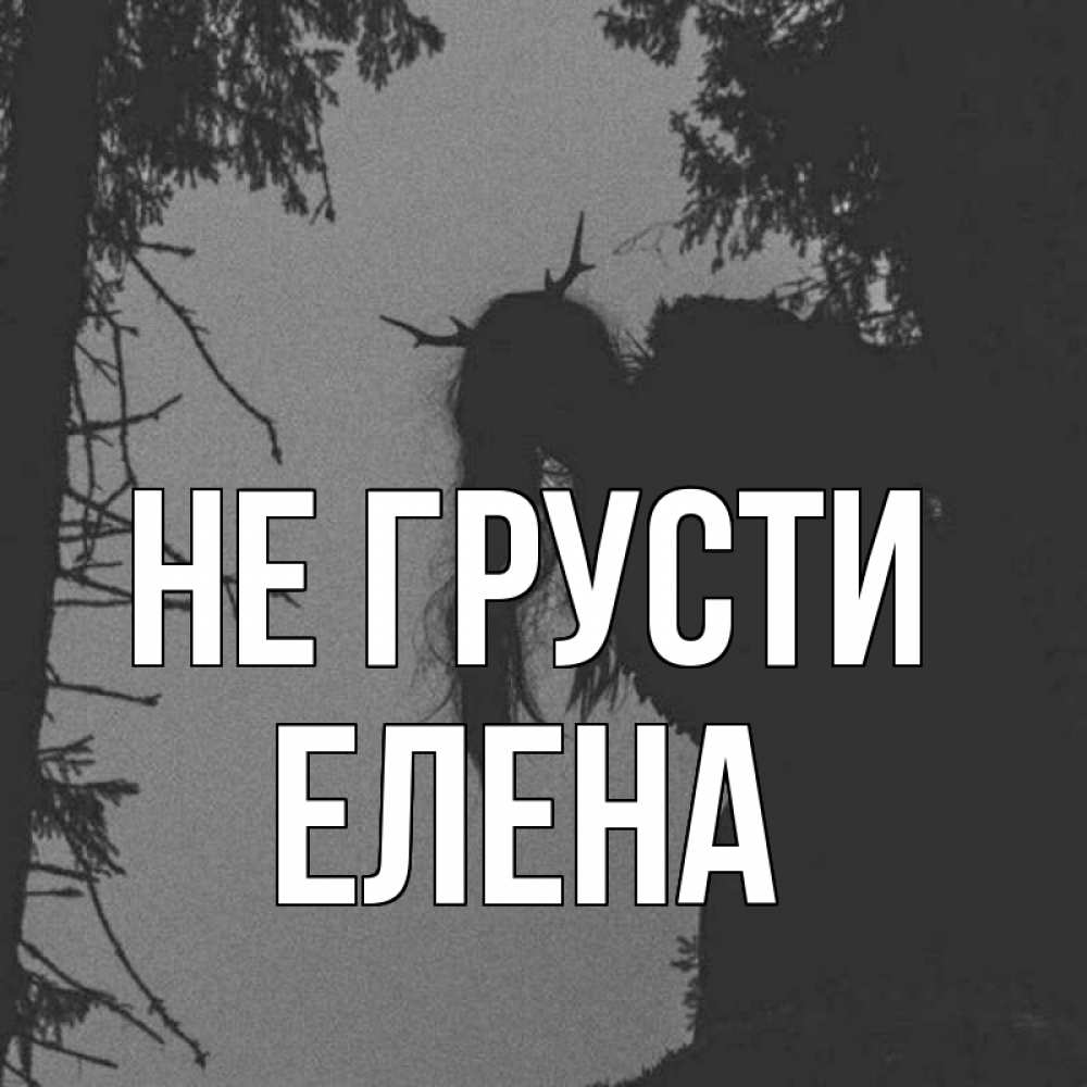 Открытка на каждый день с именем, Елена Не грусти чудище лесное Прикольная открытка с пожеланием онлайн скачать бесплатно 