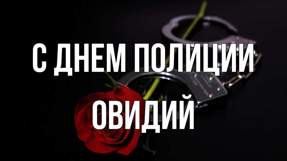 Открытка на каждый день с именем, Овидий С днем полиции роза и наручники Прикольная открытка с пожеланием онлайн скачать бесплатно 