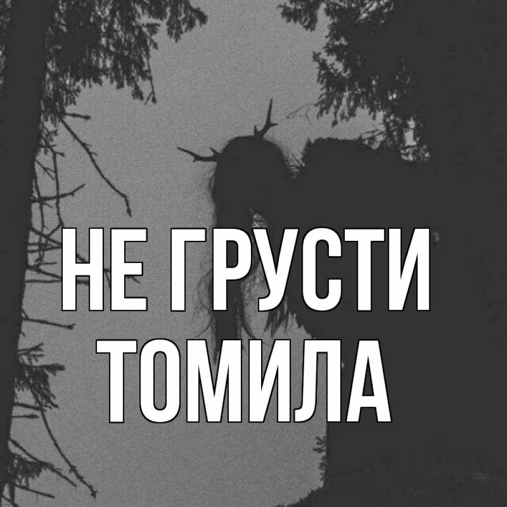 Открытка на каждый день с именем, Томила Не грусти чудище лесное Прикольная открытка с пожеланием онлайн скачать бесплатно 