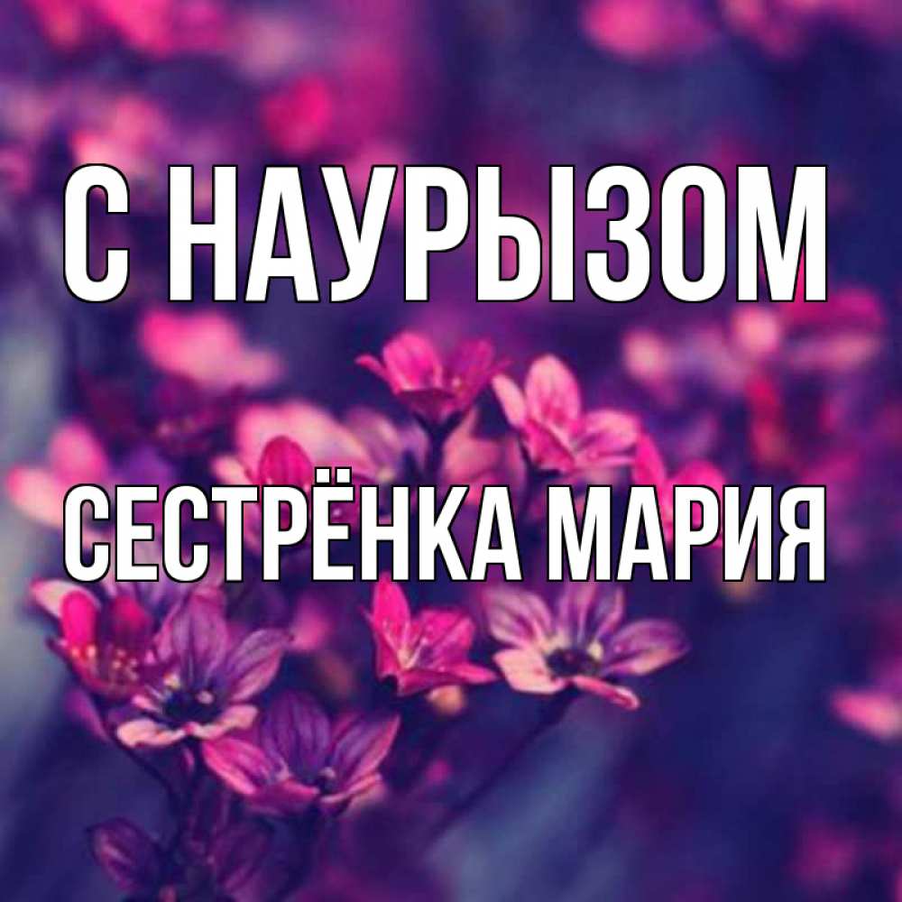 Открытка на каждый день с именем, Сестрёнка-Мария С наурызом небольшие цветы 1 Прикольная открытка с пожеланием онлайн скачать бесплатно 