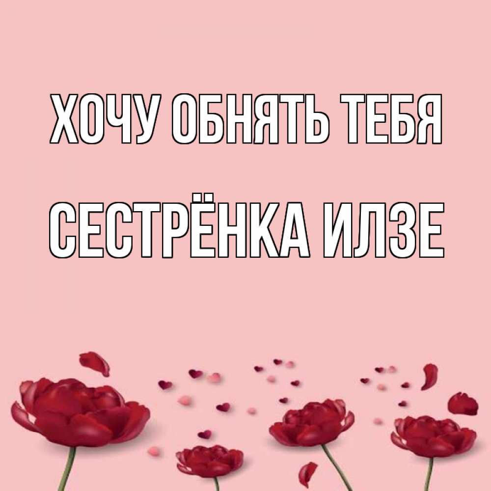 Открытка на каждый день с именем, Сестрёнка-Илзе Хочу обнять тебя бесплатно Прикольная открытка с пожеланием онлайн скачать бесплатно 