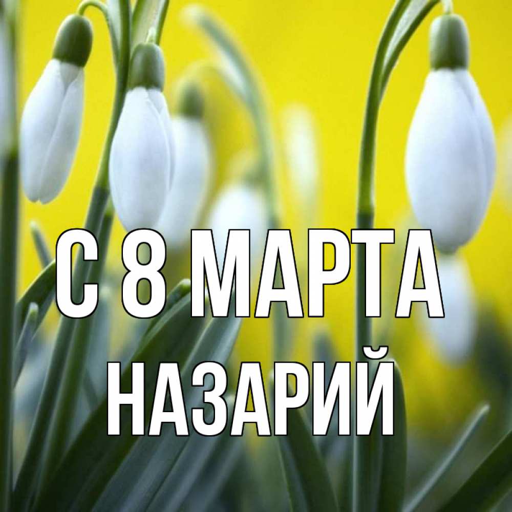 Открытка на каждый день с именем, Назарий С 8 МАРТА весенние цветы Прикольная открытка с пожеланием онлайн скачать бесплатно 