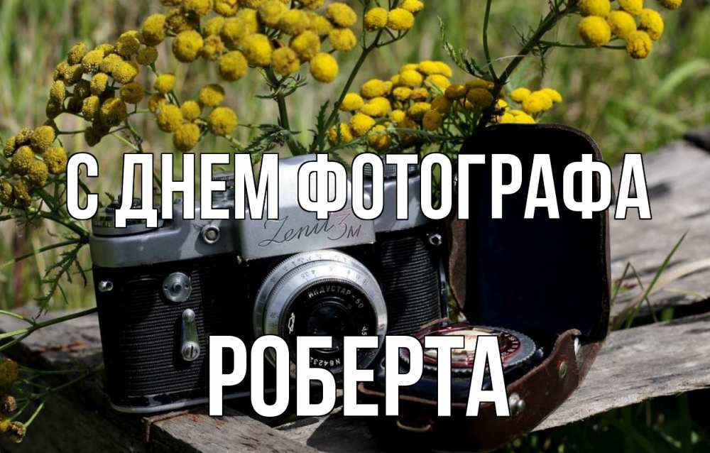 Открытка на каждый день с именем, Роберта С днем фотографа с днем фотографа Прикольная открытка с пожеланием онлайн скачать бесплатно 