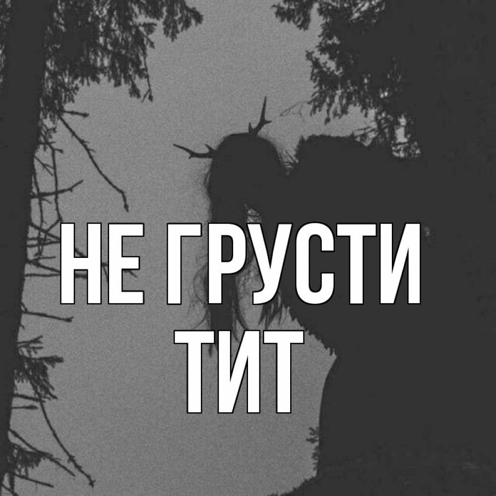 Открытка на каждый день с именем, Тит Не грусти чудище лесное Прикольная открытка с пожеланием онлайн скачать бесплатно 