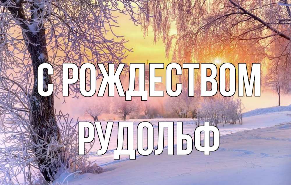 Открытка на каждый день с именем, Рудольф С рождеством рождество, лес, зима 1 Прикольная открытка с пожеланием онлайн скачать бесплатно 