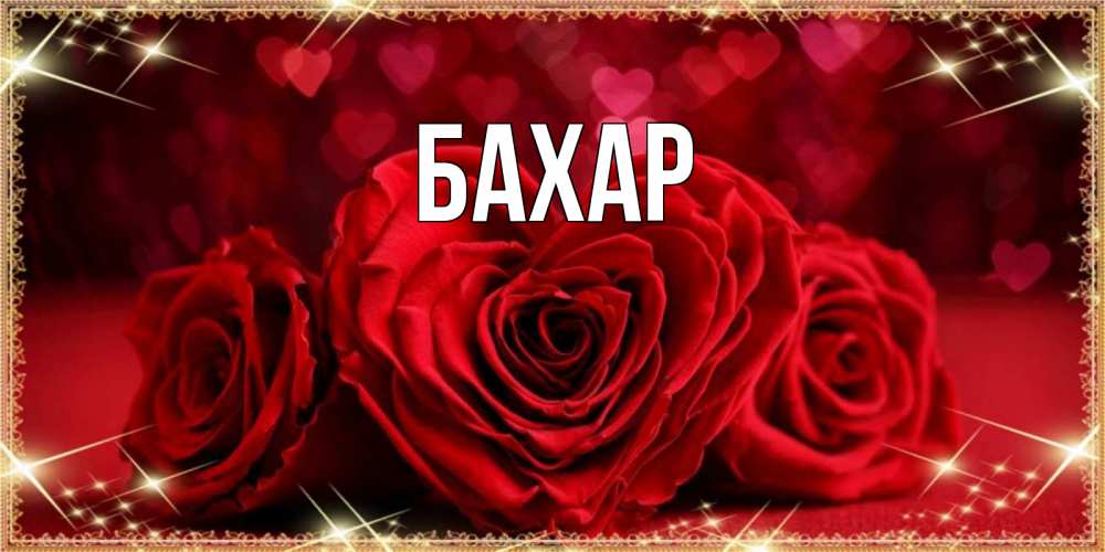 Открытка на каждый день с именем, Бахар Главная три красные розы Прикольная открытка с пожеланием онлайн скачать бесплатно 
