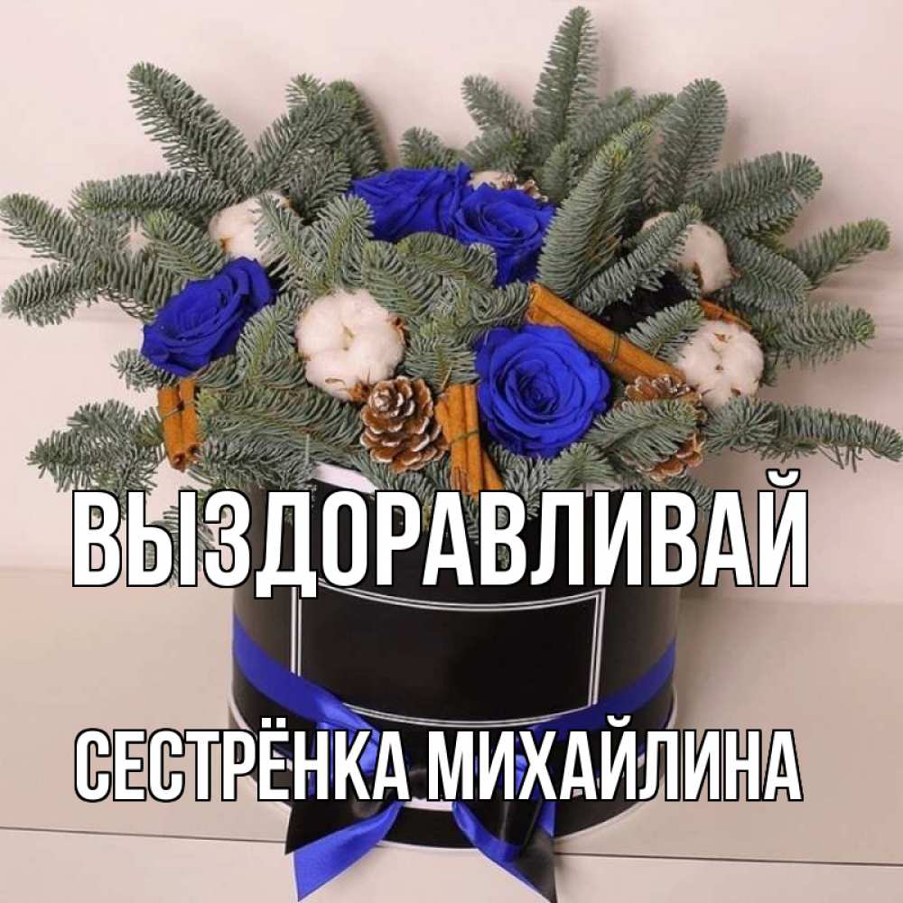 Открытка на каждый день с именем, Сестрёнка-Михайлина Выздоравливай короче кто то загрузил эти шишки Прикольная открытка с пожеланием онлайн скачать бесплатно 