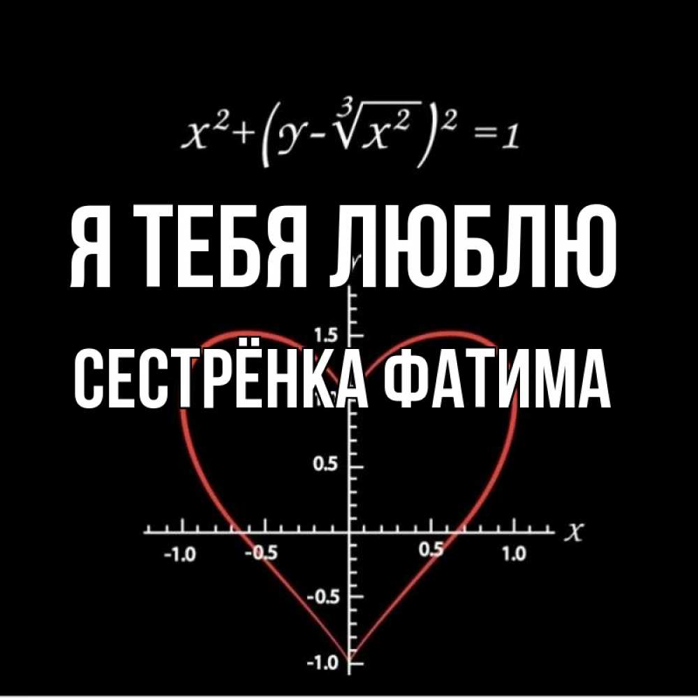 Открытка на каждый день с именем, Сестрёнка-Фатима Я тебя люблю сердечная формула Прикольная открытка с пожеланием онлайн скачать бесплатно 