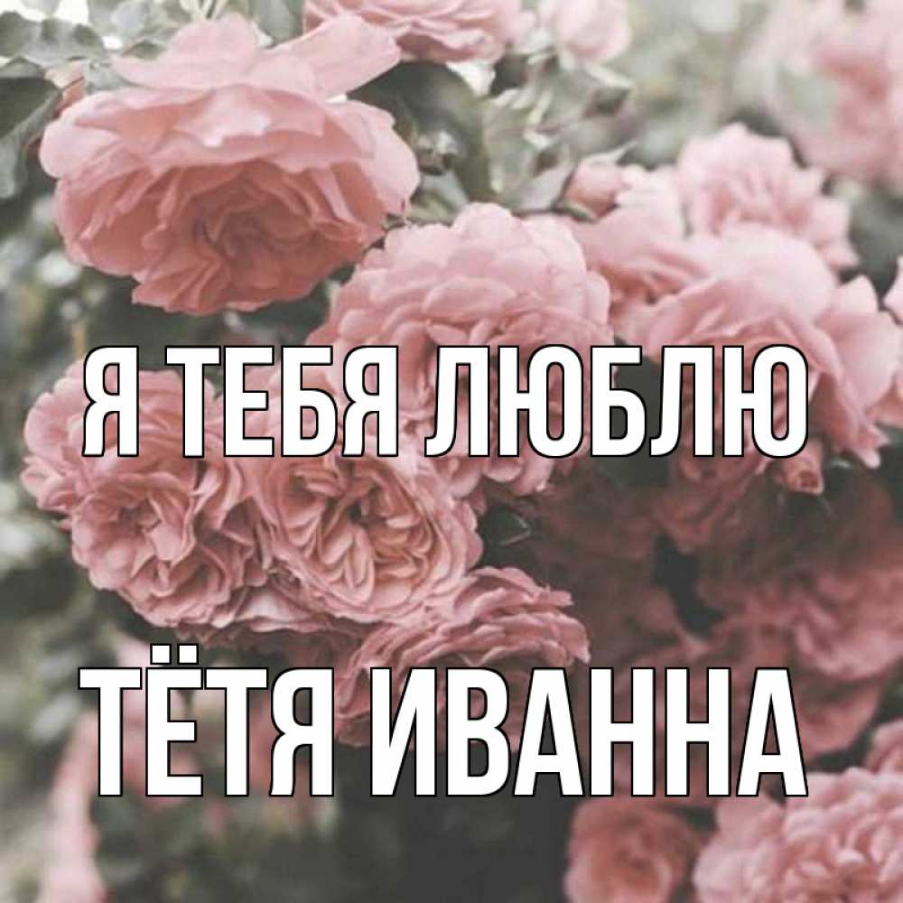 Открытка на каждый день с именем, Тётя-Иванна Я тебя люблю розы 3 Прикольная открытка с пожеланием онлайн скачать бесплатно 
