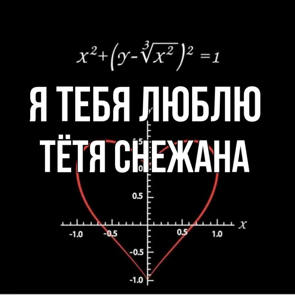 Открытка на каждый день с именем, Тётя-Снежана Я тебя люблю сердечная формула Прикольная открытка с пожеланием онлайн скачать бесплатно 