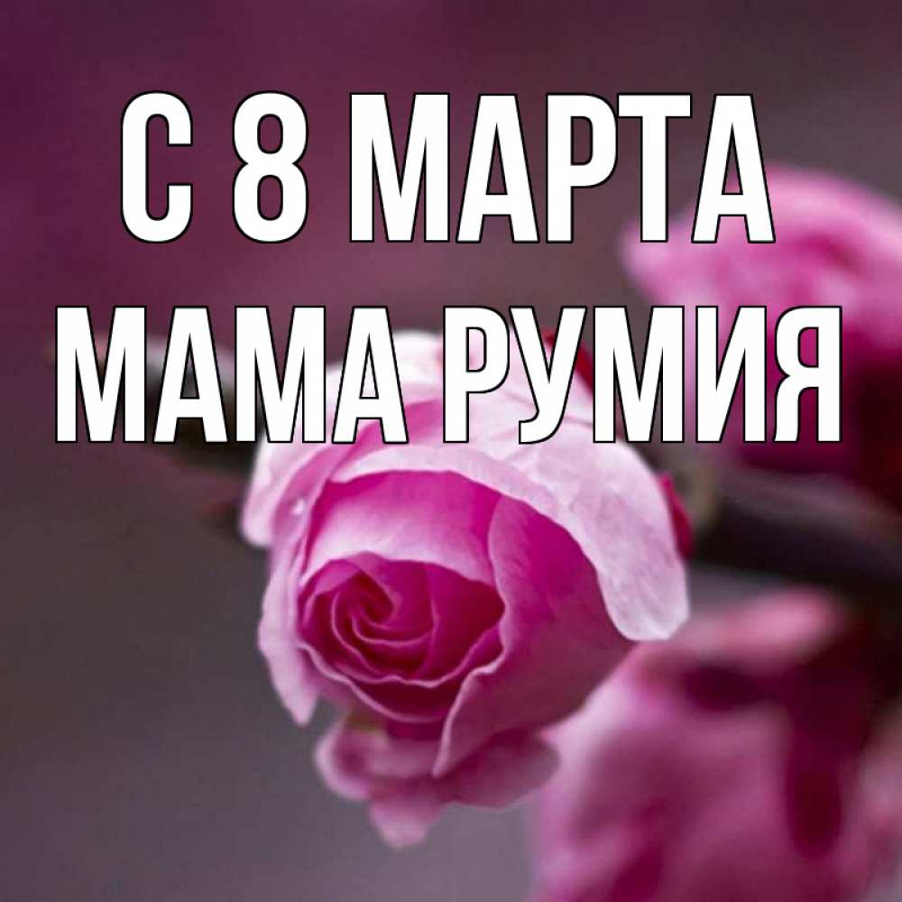 Открытка на каждый день с именем, Мама-Румия С 8 МАРТА весна Прикольная открытка с пожеланием онлайн скачать бесплатно 