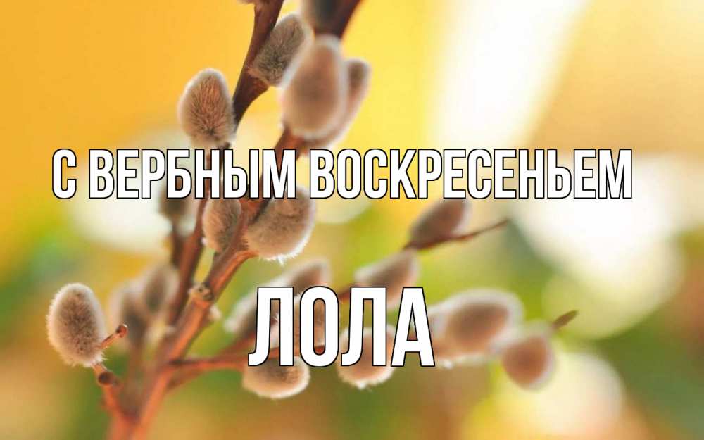 Открытка на каждый день с именем, Лола С вербным воскресеньем верба Прикольная открытка с пожеланием онлайн скачать бесплатно 