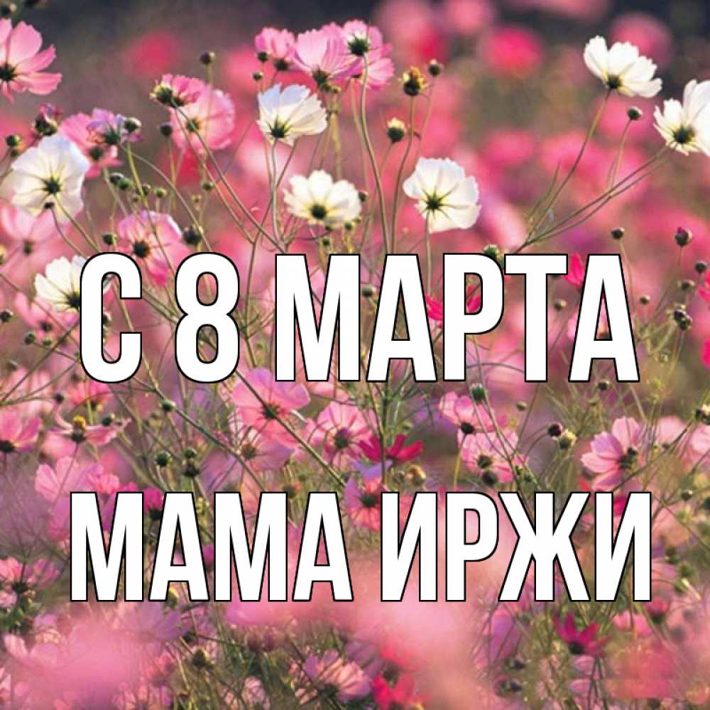 Открытка на каждый день с именем, Мама-Иржи С 8 марта красиво 1 Прикольная открытка с пожеланием онлайн скачать бесплатно 